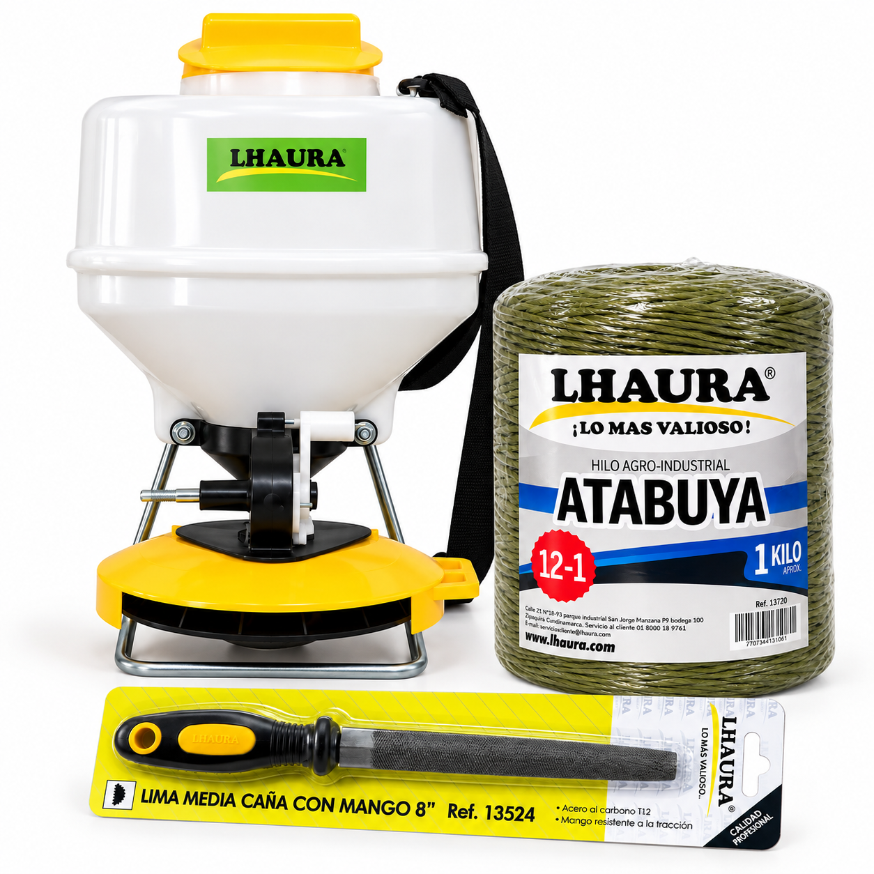 Combo 2: Abonadora Sembrdora 12k + Atabuya 12-1 x 12 und + Lima Media Caña Con Mango 8"
